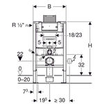 Bastidor Geberit Duofix para inodoro suspendido, 82 cm, con cisterna empotrada Omega 12 cm